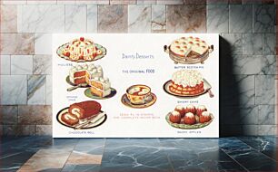 Πίνακας, Dainty Desserts are easily made with Campfire Marshmallows, the original food (1870–1900), vintage advertisement