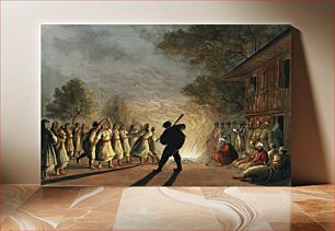 Πίνακας, Dance of Bulgarian Peasants from Views in the Ottoman Dominions, in Europe, in Asia, and some of the Mediterranean islands (1810) illustrated by Luigi Mayer (1755-1803)