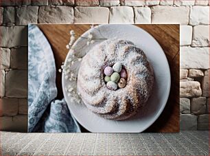Πίνακας, Decorated Bundt Cake with Eggs Διακοσμημένο κέικ Bundt με Αυγά