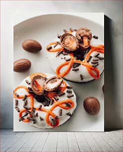 Πίνακας, Decorated Donuts with Chocolate Candies Διακοσμημένοι λουκουμάδες με καραμέλες σοκολάτας