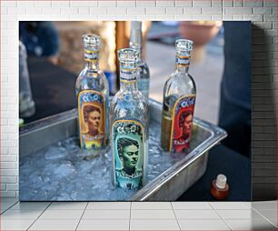 Πίνακας, Decorative Bottles in Ice Bath Διακοσμητικά μπουκάλια σε λουτρό πάγου