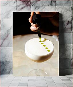 Πίνακας, Decorative Cocktail with Green Drops Διακοσμητικό κοκτέιλ με πράσινες σταγόνες