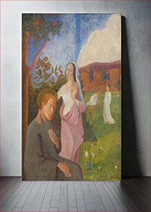 Πίνακας, Decorative image.The vision of Saint Francis with the three white virgins by Gad Frederik Clement