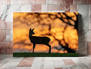 Πίνακας, Deer at Sunset Ελάφια στο ηλιοβασίλεμα