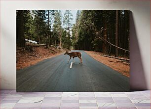 Πίνακας, Deer Crossing the Road Ελάφια που διασχίζουν το δρόμο