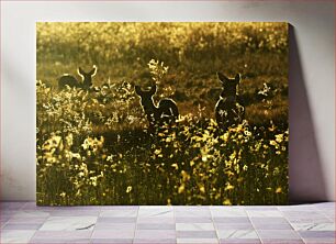 Πίνακας, Deer in a Glowing Meadow Ελάφια σε ένα λαμπερό λιβάδι