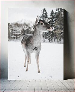 Πίνακας, Deer in the Snowy Forest Ελάφια στο Χιονισμένο Δάσος