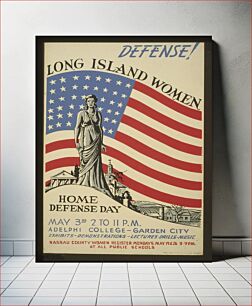 Πίνακας, Defense! Long Island women : Home defense day : Exhibits - demonstrations - lectures - drills - music / / JD