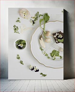 Πίνακας, Delicate Floral Lunch Ντελικάτο μεσημεριανό γεύμα με λουλούδια