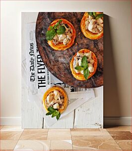 Πίνακας, Delicious Appetizers on a Wooden Platter Λαχταριστοί μεζέδες σε ξύλινη πιατέλα