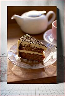 Πίνακας, Delicious Cake on Plate Λαχταριστό κέικ στο πιάτο