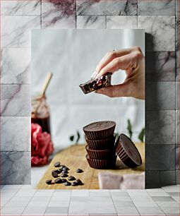 Πίνακας, Delicious Chocolate Cups Νόστιμα φλιτζάνια σοκολάτας