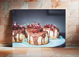 Πίνακας, Delicious Chocolate Desserts with Berries Λαχταριστά επιδόρπια σοκολάτας με μούρα