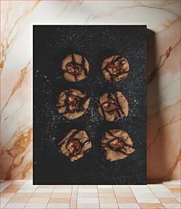 Πίνακας, Delicious Chocolate Drizzled Cookies Νόστιμα μπισκότα περιχυμένα με σοκολάτα