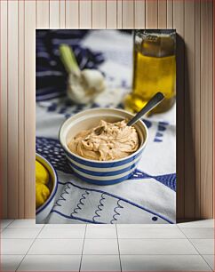 Πίνακας, Delicious Dip with Garlic and Olive Oil Νόστιμο ντιπ με σκόρδο και ελαιόλαδο