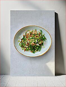 Πίνακας, Delicious Green Bean Salad Νόστιμη σαλάτα με πράσινα φασόλια
