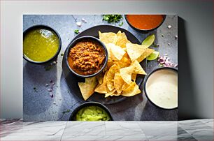 Πίνακας, Delicious Mexican Dips and Chips Νόστιμα μεξικάνικα ντιπ και πατατάκια