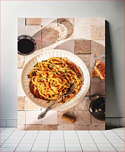 Πίνακας, Delicious Pasta with Wine Νόστιμα ζυμαρικά με κρασί