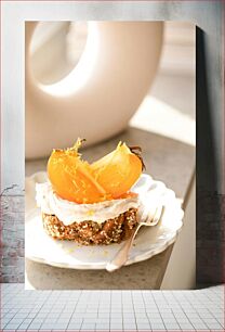 Πίνακας, Delicious Persimmon Dessert Νόστιμο επιδόρπιο λωτός