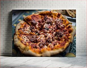 Πίνακας, Delicious Pizza Close-up Νόστιμη πίτσα από κοντά