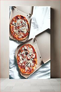 Πίνακας, Delicious Pizza in Boxes Νόστιμη πίτσα σε κουτιά