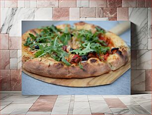 Πίνακας, Delicious Pizza with Fresh Toppings Νόστιμη πίτσα με φρέσκα γαρνιτούρα