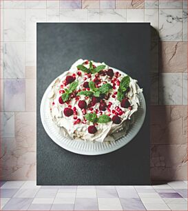 Πίνακας, Delicious Raspberry Cake Νόστιμο κέικ βατόμουρο