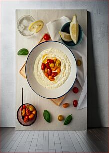 Πίνακας, Delicious Ricotta with Cherry Tomatoes Νόστιμη ρικότα με ντοματίνια