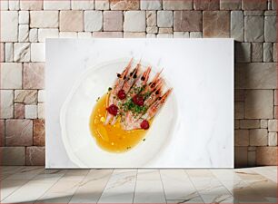 Πίνακας, Delicious Shrimp Dish Νόστιμο πιάτο με γαρίδες