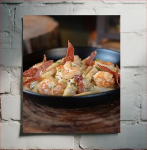 Πίνακας, Delicious Shrimp Pasta Νόστιμα ζυμαρικά με γαρίδες