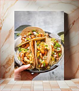 Πίνακας, Delicious Shrimp Tacos Νόστιμα Tacos με γαρίδες
