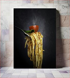 Πίνακας, Delicious Spaghetti Close-up Νόστιμα σπαγγέτι από κοντά