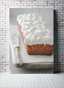 Πίνακας, Delicious Vanilla Cake with Frosting Νόστιμο κέικ βανίλιας με παγωμένο