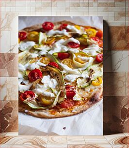 Πίνακας, Delicious Vegetable Pizza Νόστιμη πίτσα λαχανικών