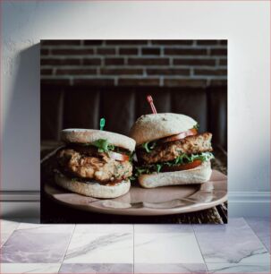 Πίνακας, Delicious Vegetarian Burgers Νόστιμα χορτοφαγικά μπιφτέκια