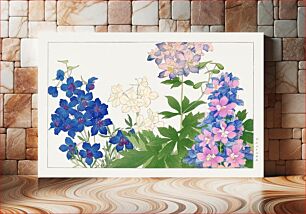 Πίνακας, Delphinium flower, Japanese woodblock art