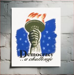 Πίνακας, Democracy .. a challenge (1936) politics poster by Federal Art Project