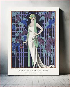 Πίνακας, Des robes dans la nuit: Robe du soir, de Worth (1921) by George Barbier