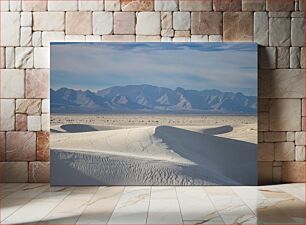 Πίνακας, Desert Dunes with Mountains Αμμόλοφοι της Ερήμου με Βουνά