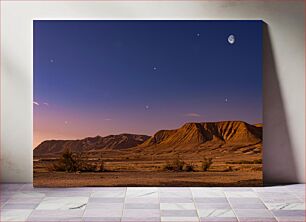 Πίνακας, Desert Landscape at Night Τοπίο της ερήμου τη νύχτα