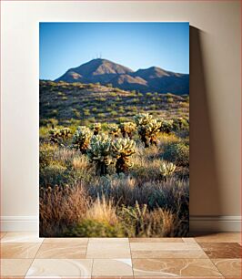 Πίνακας, Desert Landscape with Cacti Έρημο Τοπίο με Κάκτους