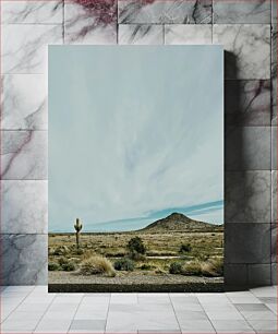 Πίνακας, Desert Landscape with Cactus Έρημο Τοπίο με Κάκτο