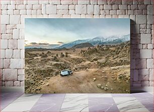 Πίνακας, Desert Landscape with Camper Van Τοπίο της ερήμου με Camper Van