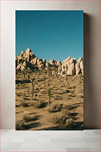 Πίνακας, Desert Landscape with Rocky Hills Έρημο Τοπίο με Βραχώδεις Λόφους