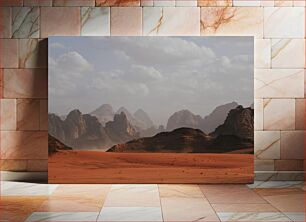 Πίνακας, Desert Landscape with Rocky Mountains Έρημο Τοπίο με Βραχώδη Όρη