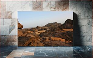 Πίνακας, Desert Landscape with Rocky Terrain Έρημο Τοπίο με Βραχώδες Έδαφος