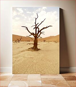 Πίνακας, Desert Landscape with Withered Tree Έρημο Τοπίο με Μαραμένο Δέντρο