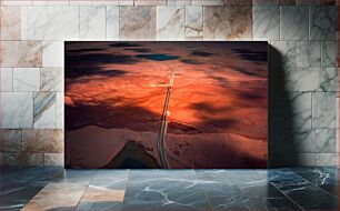 Πίνακας, Desert Roadway Aerial View Αεροφωτογραφία του δρόμου της ερήμου
