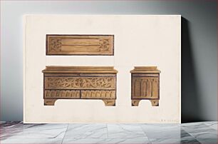 Πίνακας, Design for a carved wood chest, Izabel M Coles