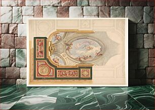 Πίνακας, Design for a ceiling in Baroque style with a central panel in trompe l'oeil by Jules-Edmond-Charles Lachaise and Eugène-Pierre Gourdet